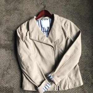 Beige Vegan Leather Bomber